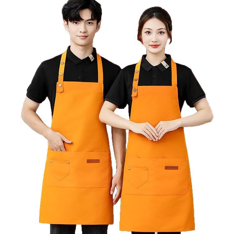 2025 Plus-Size Unisex Waterproof Barista Apron - Custom Print Canvas for Catering