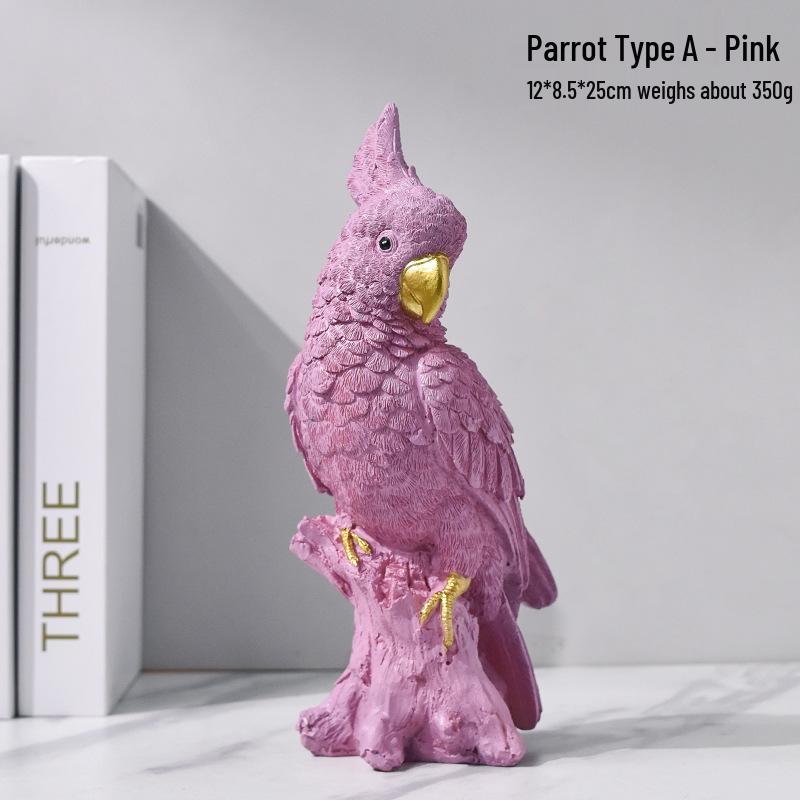 Luxurious Parrot Ornament Wine Cabinet for Living Room Decor