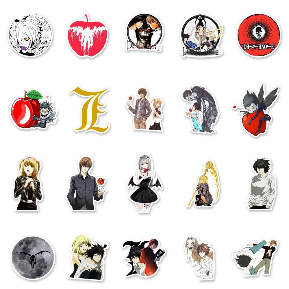 10/30/50pcs Cool Anime Death Note Stickers Cartoon Graffiti Sticker DIY Skateboard Notebook Luggage Phone Case Decals Toy Gift
