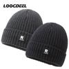 Loogdeel Winter Knit Cap Men Women Velvet Fleece Scarf Outdoor Cycling Skiing Warmth Hats Thickening Plus Neck Protect Headwear