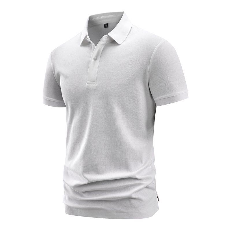 Summer 2026 Men's Short Sleeve Solid Polo Shirt: Simple Business Casual Lapel T-shirt