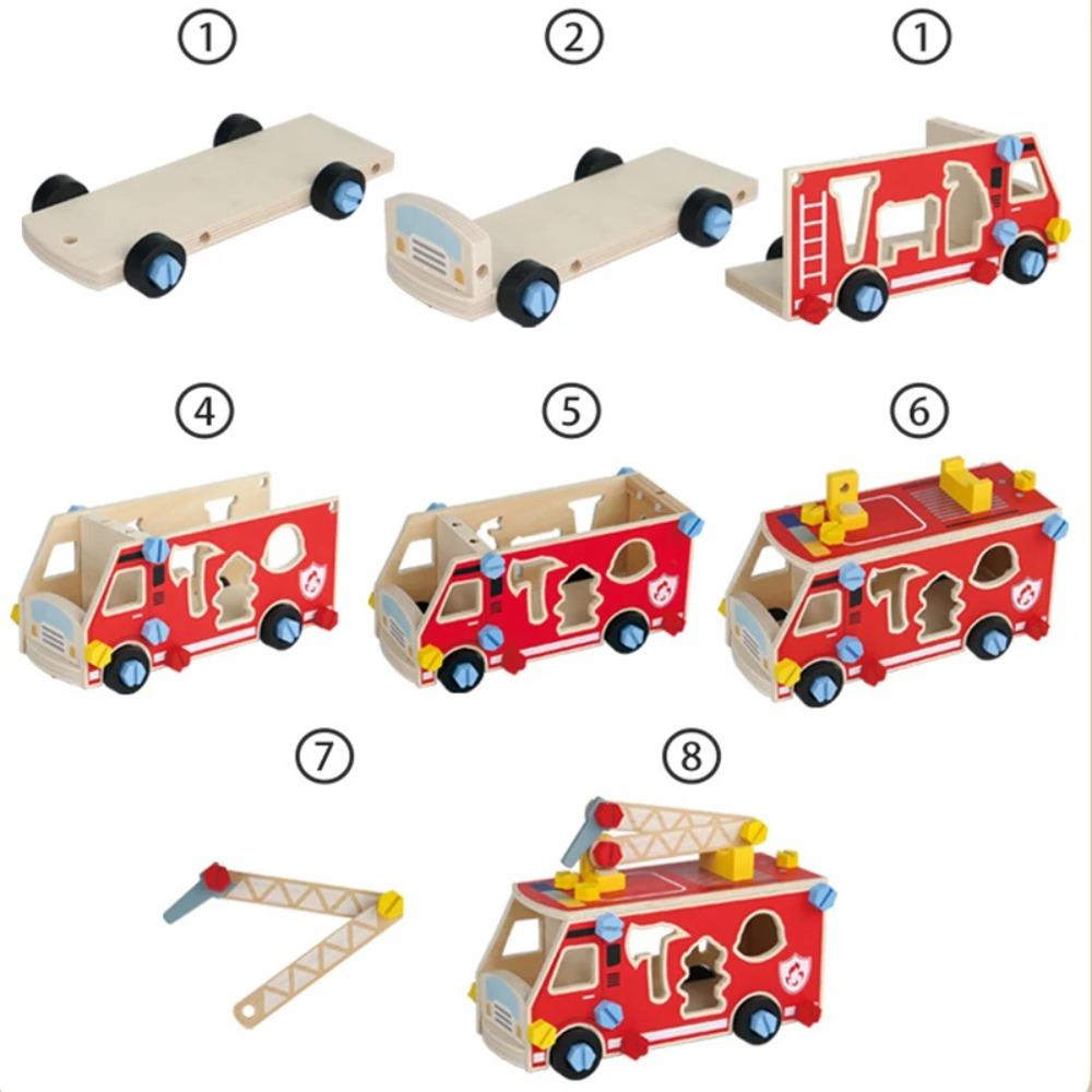 Montessori Wooden Toys Pretend Play Tools Construction Toy Nut Screw Disassembly Assembly Toolbox Educational Toys for Kids