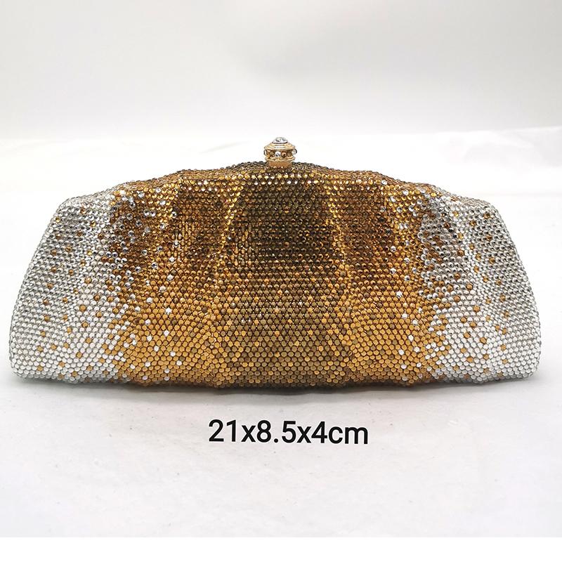Little Diamond Evening Bag Clutch Crystal Wedding Clutch Purse  Rhinestone Women Party Prom Clutch Cocktail Diamond  Champagne 20.5cmX8.5cmX5cm