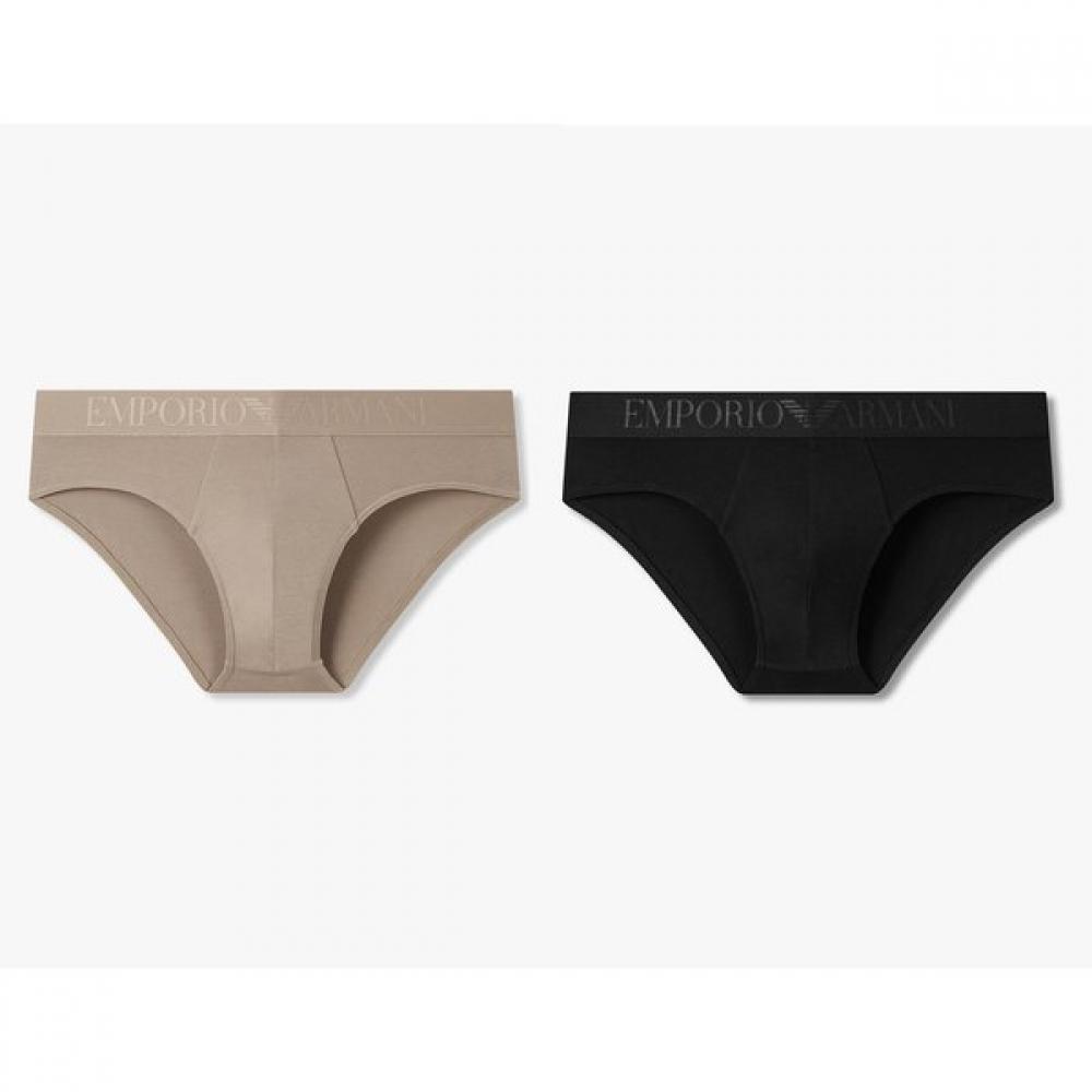 

Emporio Armani Men S gloSSy Logo Banding Cotton briefS 2 Piece Set 0815311056 0815311058 L(105)