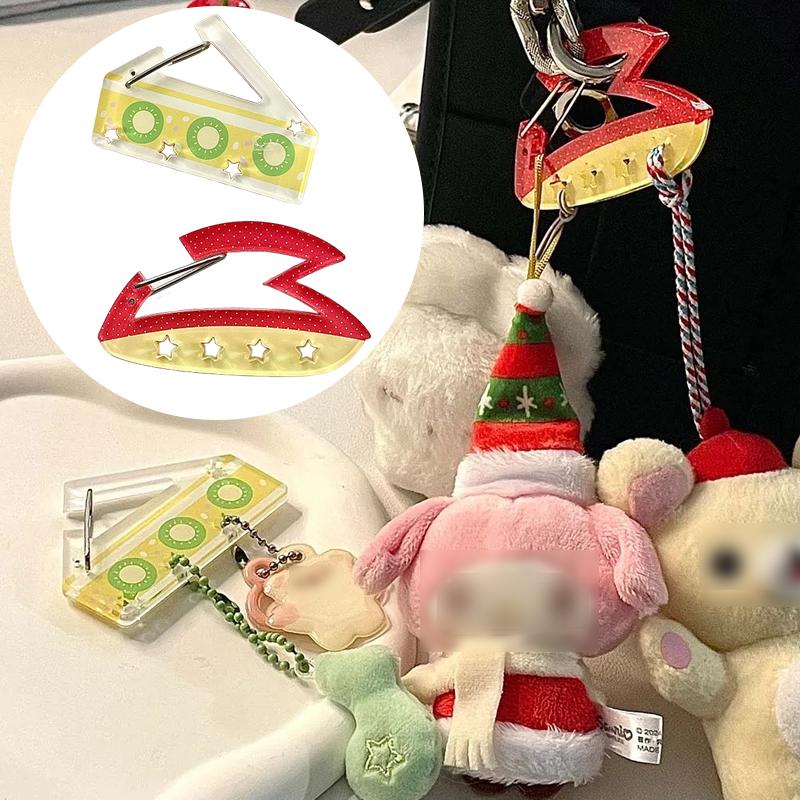 1PC DIY Accessories Cute Ornament Bag Charms Bag Pendants Clear Acrylic Keychain Funny Keyring Y2K Pendants Creative Multicolor
