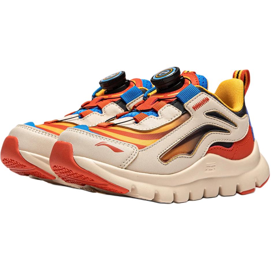 Li Ning Kids Sports Lifestyle Little Aurora Fashion Comfortable Versatile Shock Absorption Rebound Breathable Low-Top Casual Shoes YKNU090-37
