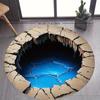 3D Illusion Crack Hole Abyss Round Rug Realistic Depth Effect Flannel Carpet For Living Room Gamer Cave Horror Theme Floor Decor