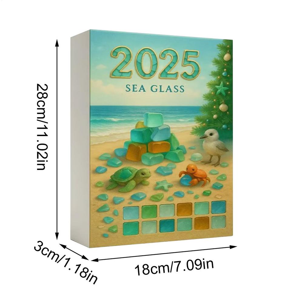 

Sea Glass Christmas Tree Advent Calendar Simulation Sea Glass Tree Christmas Decoration Crafts for Holiday Living Room one size зелений