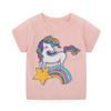 Little Maven Baby Girls New Fashion Tops Children Lovely Unicorn T-shirt Cotton Soft and Comfort for Kids 2-7 Year