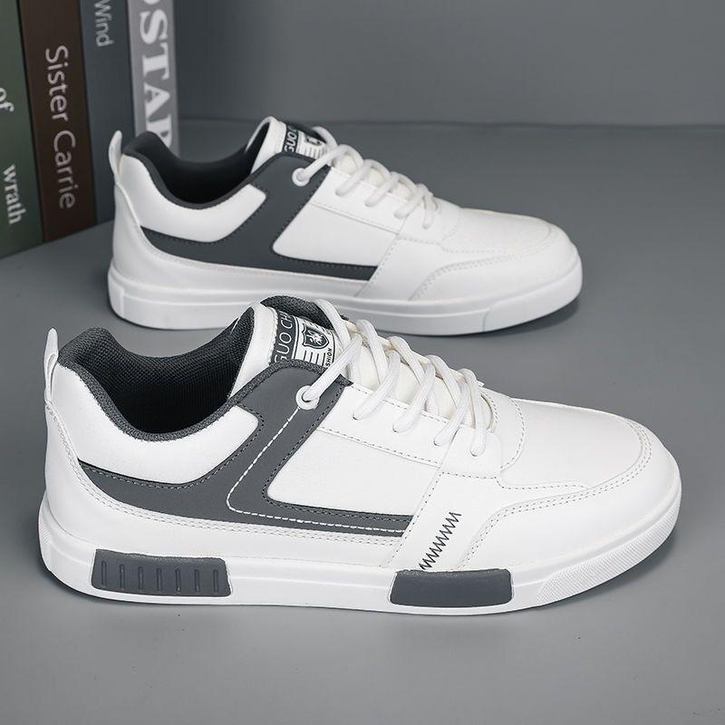 Autumn Men Leather Casual Shoes Fashion Breathable Comfortable Sneakers Youth Male Skateboard Shoes Jogging Shoe Tenis Masculino