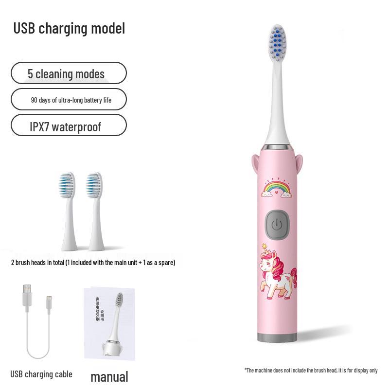 Universal Wireless Rechargeable Sonic Electric Toothbrush for Adults & Kids