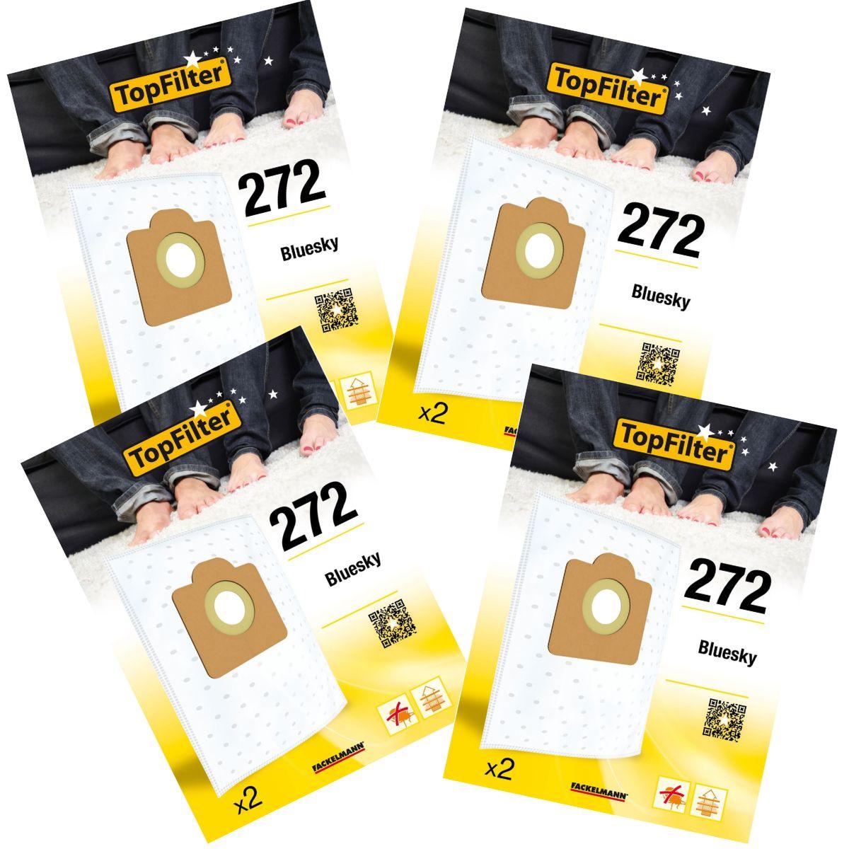 

Набор из 4 упаковок по 2 мешка для пылесоса 64272 Bluesky TopFilter Premium ref. 9994050