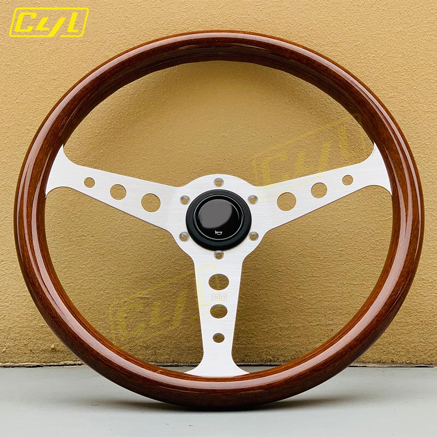 Volante JDM Universale 14 pollici 358mm INDY Stile Legno Volante Sportivo Classico Vintage