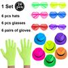 6 12 24 30 ks Neonové párty potřeby Neonové formální klobouky Svítí ve UV světle Párty fluorescenční klobouk UV světlo Párty dekorace Dospělí 5