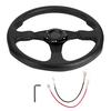 Qiilu Universal Racing Car Sports Steering Wheel Deep Dish 6-Bolt 06 (Deep Dish) - 350mm (13.78 inches) Modified Accessories (Black)