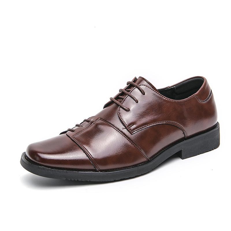 48 Square Head Leather Shoes Men's Business Dress Casual Fashion Trend Shoes Wedding Party Wedding Shoes