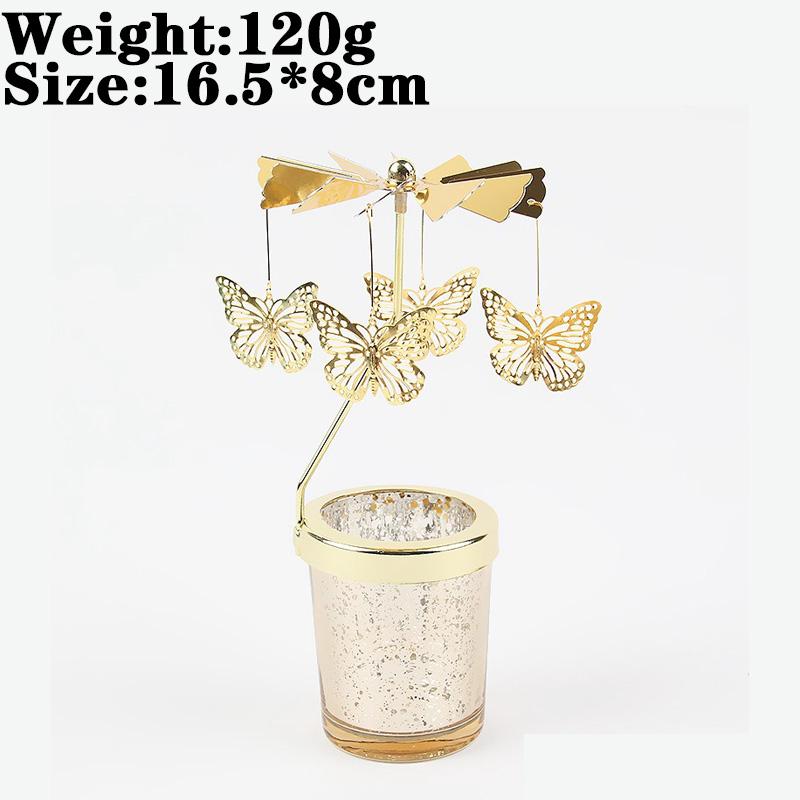 Love Wedding Candle Holders Snowflake Deer Fairy Rotating Candlestick Metal Tray Romantic Home Decoration Christmas Ornament