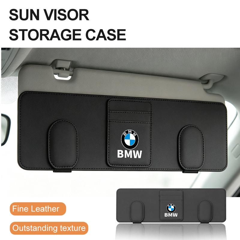 For BMW Car Sun Visor Glasses Box Auto Sunglasses Clip Leather Card Case Eyeglasses Holder E87 E70 E91 E30 G20 E92 E93 E60 E46