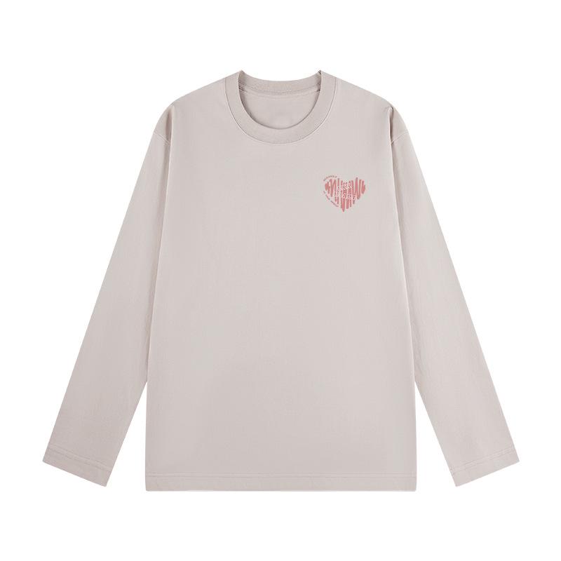 Women's 2025 American Style Pure Cotton Long-Sleeve T-Shirt: Loose Fit, Ideal for Autumn/Winter.