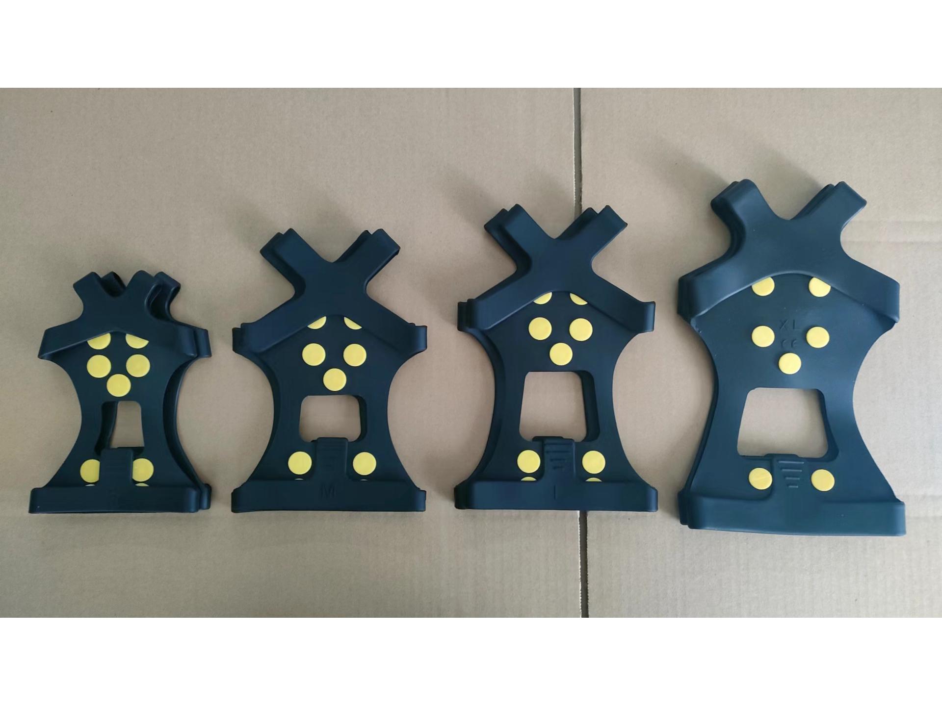 

Зимние противоскользящие ледоступы для снега и альпинизма - Силиконовые чехлы для обуви с шипами Silicone 10-spike, yellow buckle, Size S