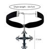Temperament Gothic Red Drop Glaze Cross Pendant Black Velvet Necklace for Women Halloween Party Choker Jewelry Accessories Gifts