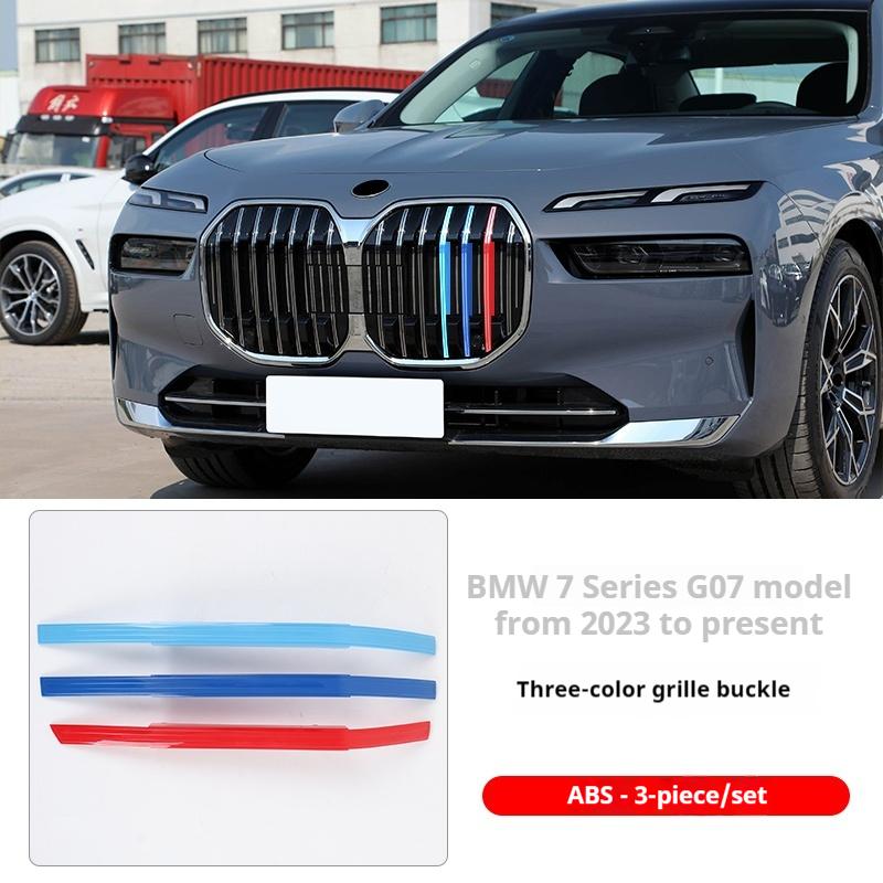 

3Pcs ABS material Car Racing Front Grille Trim Strips For BMW 7 Series G70 2025 M Grill Clip Car Interior Accessories