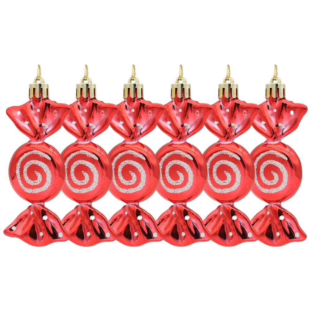 6pcs Christmas Candy Pendant Xmas Tree Hanging Ornaments Christmas Decorations For Home 2025 Navidad Noel New Year Kids Gift