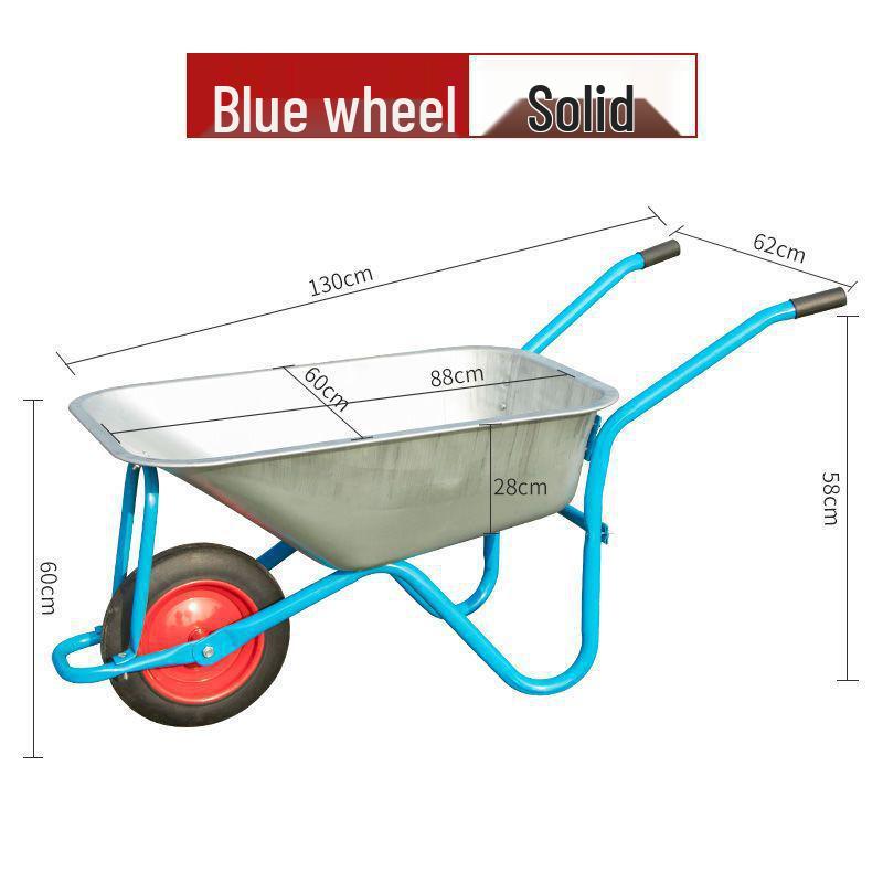 Wytrzymała taczka budowlana i rolnicza: Łatwa do pchania taczka na błoto, piasek i ziemię