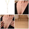 Qiong Yao 5A Zircon Clover Gold Bean Tassel Double Layer Stackable Clavicle Chain Necklace