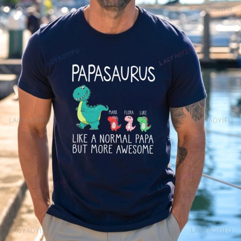 Personalized Papasaurus Like A Normal Grandpa But More Awesome Tshirt Funny Dad Shirt Gift for Dad Happy Fathers Day Gift 2025