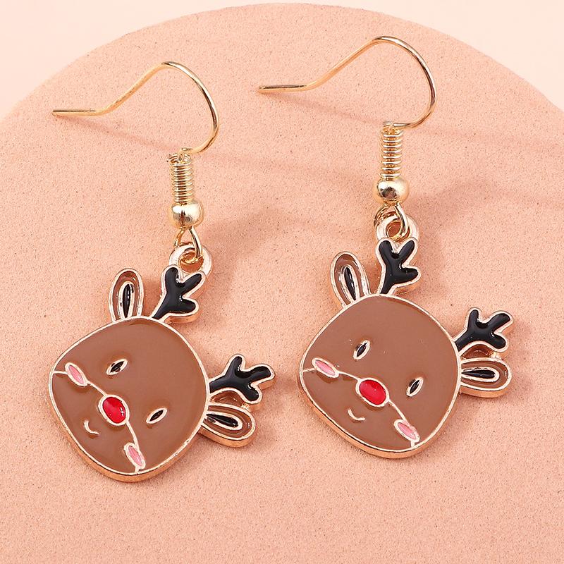 New Fashion Mix Styles Merry Christmas Drop Earrings for Women Christmas Tree Deer Santa Dangle Earrings New  Jewelry Gifts