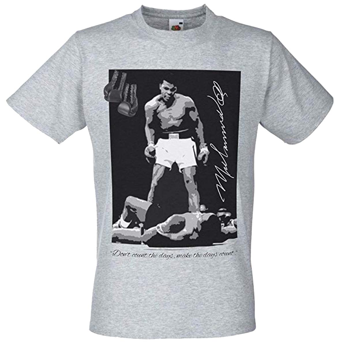 Adults Ali Make Days Count Muhammad Boxing Quote Unisex Grey TShirt 2XL