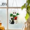Helende Sfeer Decor Halloween Geest Acryl Puzzel Zonenvanger, Kleurrijk Raam Hangend Ornament, Gekleurd Herfst Oogst Huis Glas