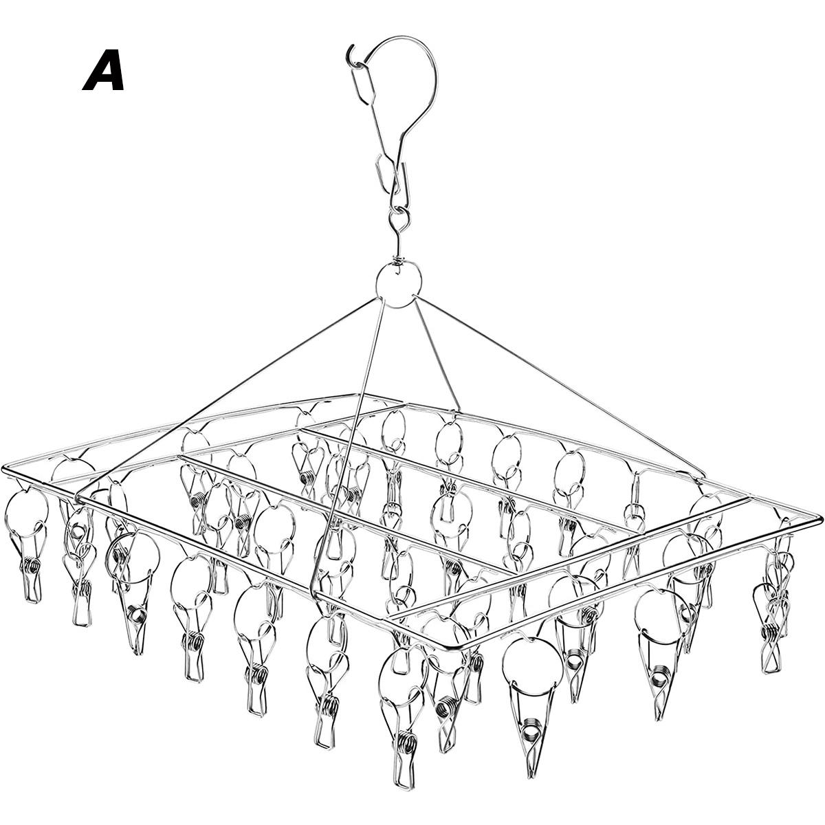

Ветрозащитная вешалка для белья из нержавеющей стали с прищепками 35/20, зажимы для нижнего белья и носков, поворотный крючок, вешалка, экономящая место, сушилка