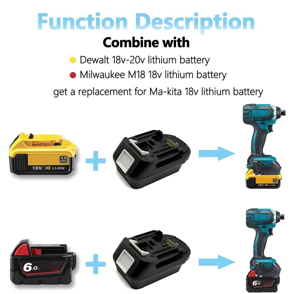 DM18M BS18MT EIN18MT Battery Adapter for Dewalt&Milwaukee/Bosch/Einhell Battery Converter To for Makita 18V Power Tools
