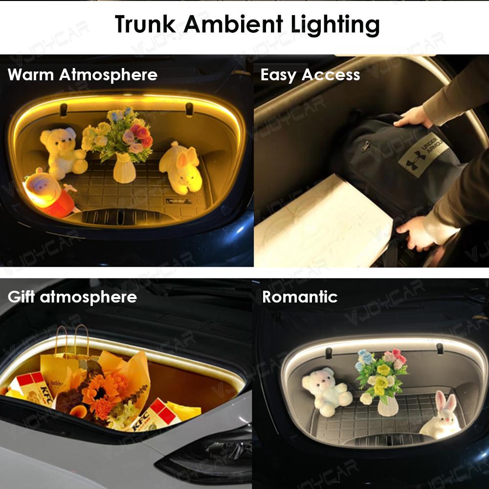 VJOYCAR Frunk Brighten LED Strip Modified Lighting for Tesla Model 3 Y S X 2018~2026 Waterproof Flexible Front Frunk Light