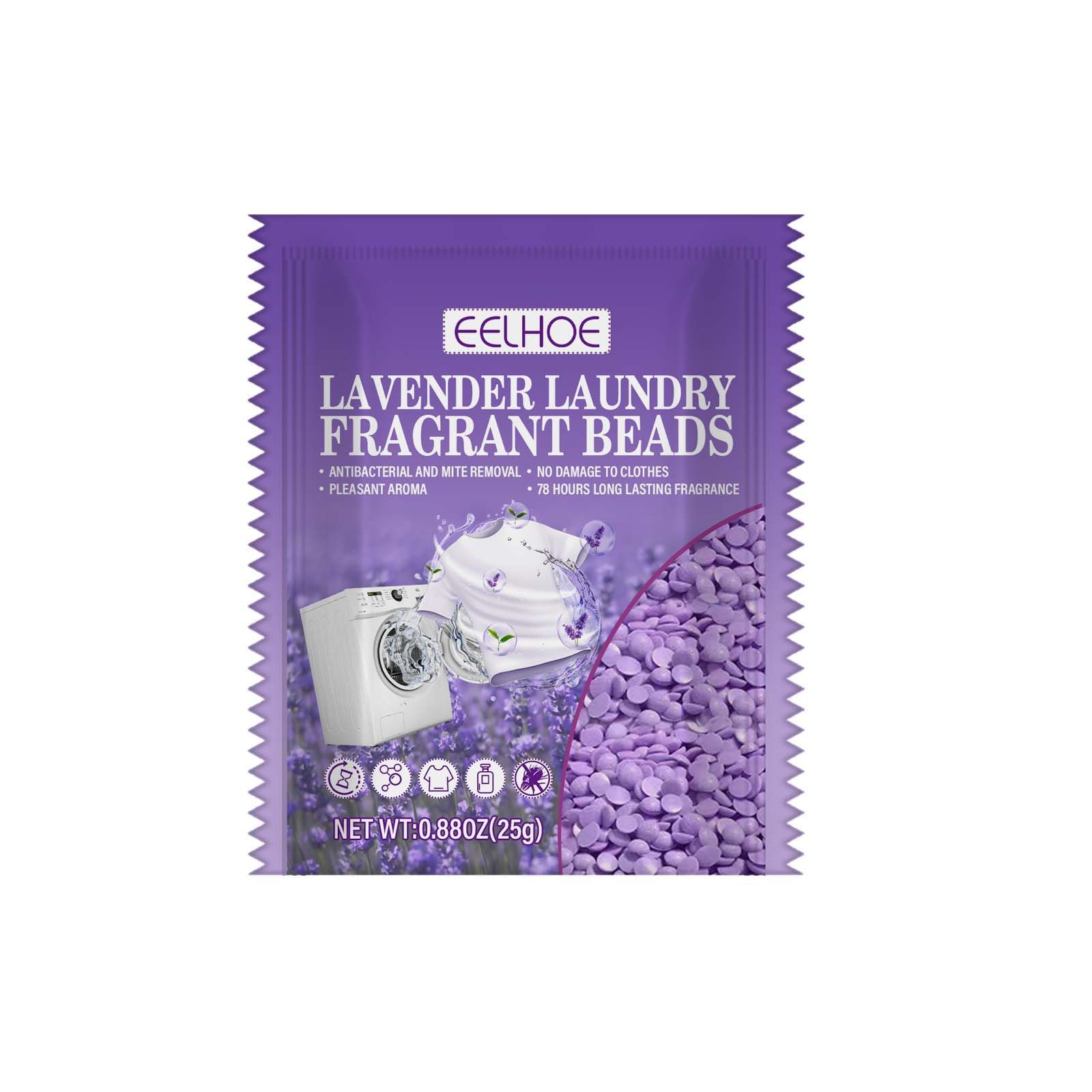 

EELHOE lavender laundry mite removal incense beads, deodorizing and color protection clothing cleaning softener, antistatic incense