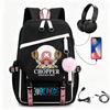 One Piece Chopper Luffy Anime Backpack School Travel USB Charging Large Capacity Canvas Bag Unisex