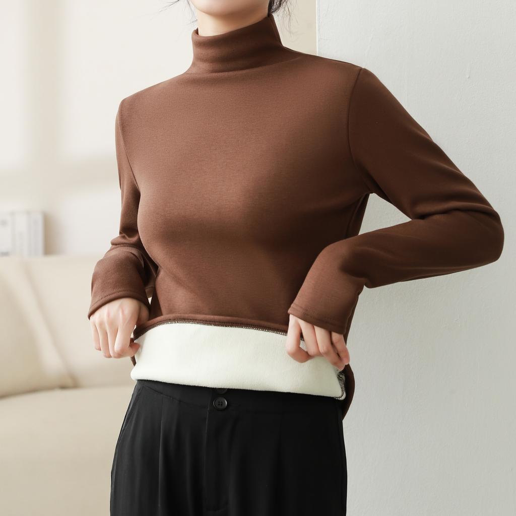 YYFS Women's Fashion Casual Solid Color Print Autumn Winter Keep Warm  Long Sleeves Half Turtleneck Knitting Sweaters