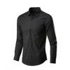 Nuovo Primavera Autunno Edizione Coreana Tendenza Moda Bello Professionale Abito da Lavoro Slim Tinta Unita Camicia da Uomo