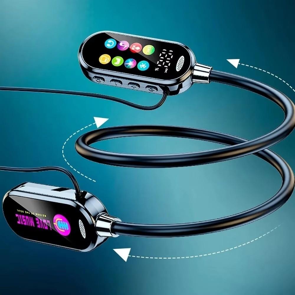 LED Display Neckband Headsets HiFi Sound Noise Reduction Earbuds Bluetooth Earphones Office