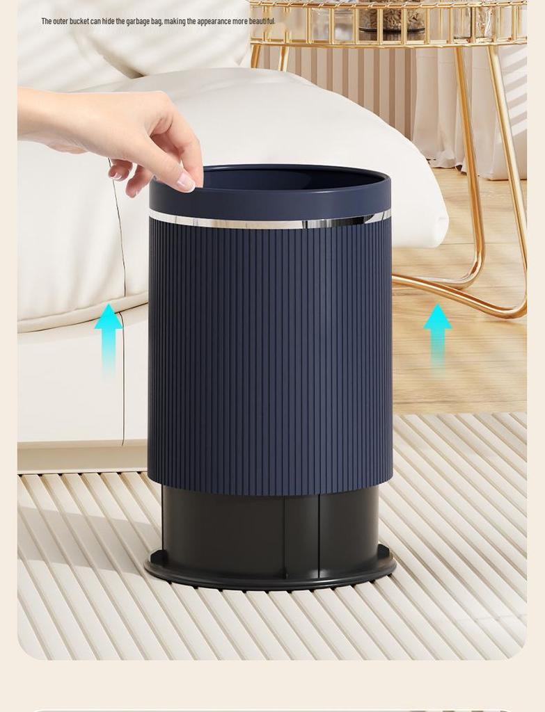 Modern Minimalist Large Capacity Lidless Trash Can for Home