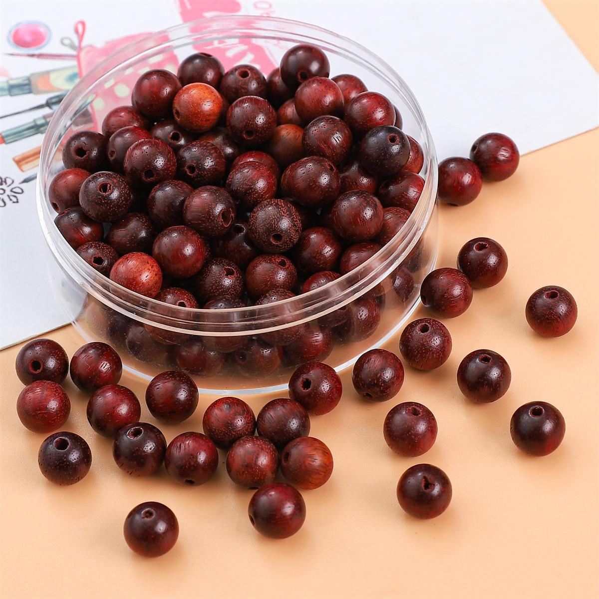 

Деревянные круглые бусины 8 мм: Груша, Палисандр, Японский кипарис, Сандаловое дерево для самодельных украшений и аксессуаров для браслетов 8mm Hole 1mm 50 pcs/bag