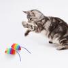Factory Direct Soft Wool rainbow Color Mouse Shaped Cat Plush Toy Interactive Cat Toy