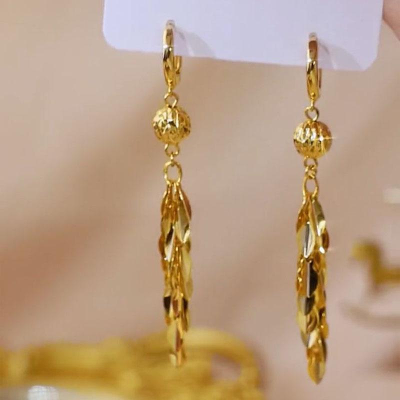 Wheat Ear Earrings Long Tassel Slimming Earrings Sweet Cool Spicy Girl Light Luxury Explosive Ear Buckle Temperament Versatile