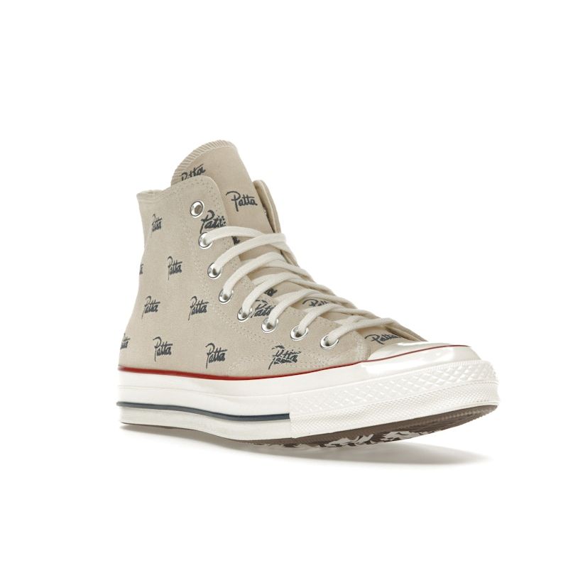 Converse Patta X Chuck 70 High Mini Logo Pack - Natural Ivory Unisex Sneakers Cream Black A12831C