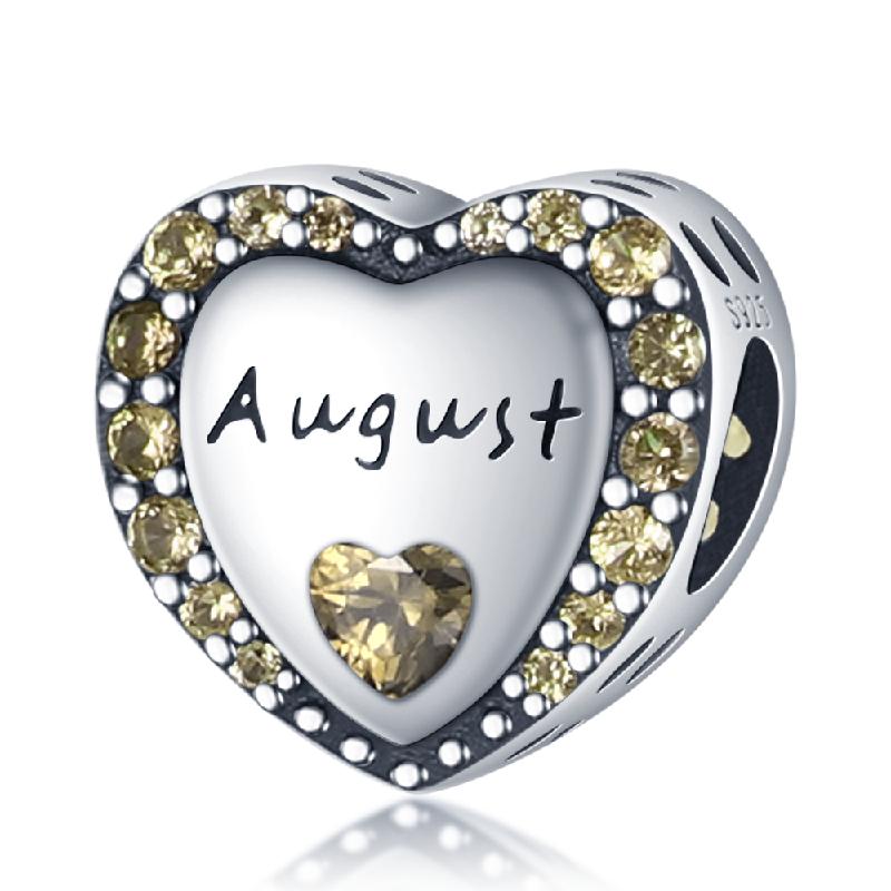 New In Silver Color Love Zircon Heart Series Beads Fit  Bracelet DIY Charm Pendant Woman Jewelry Hot Sale