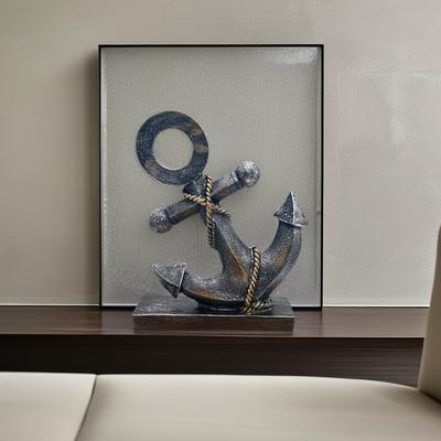 1pc Décoration Modèle Ancre Voilier Américain Vintage Résine Rustique Art Mural Nautique pour Salon, Chambre ou Bureau Parfait pour les Espaces à Thème Nautique
