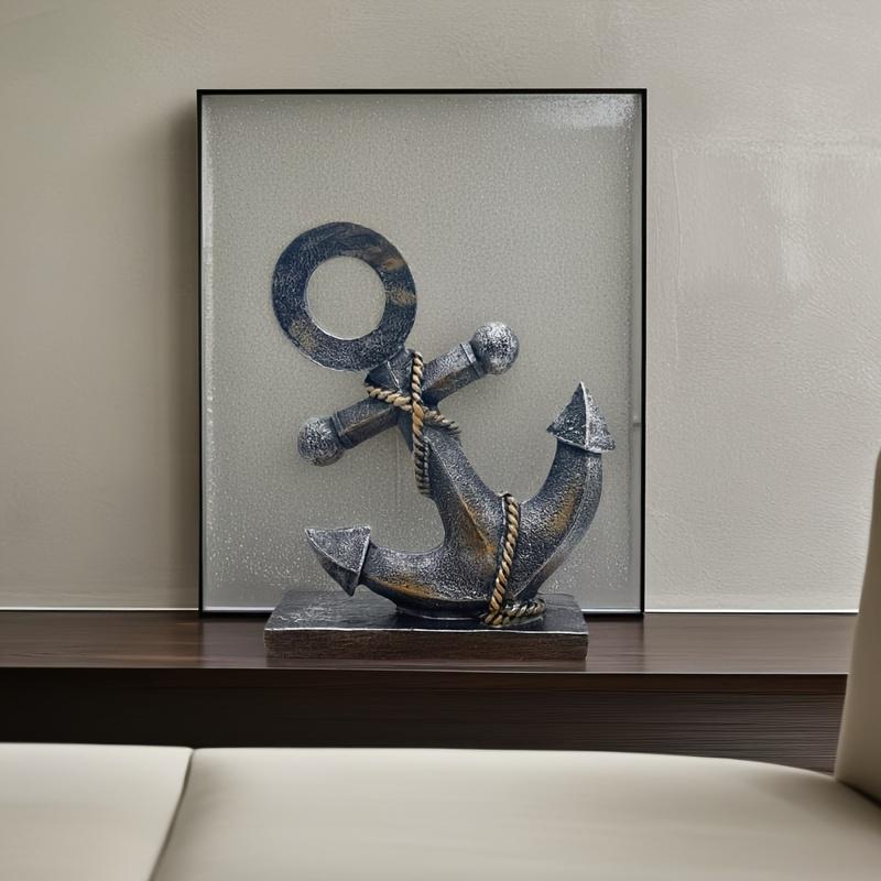 1 peça Modelo de Âncora de Veleiro Americano Vintage Decoração Rústica Resina Arte de Parede Náutica para Sala de Estar, Quarto ou Escritório Perfeito para Espaços com Tema Náutico