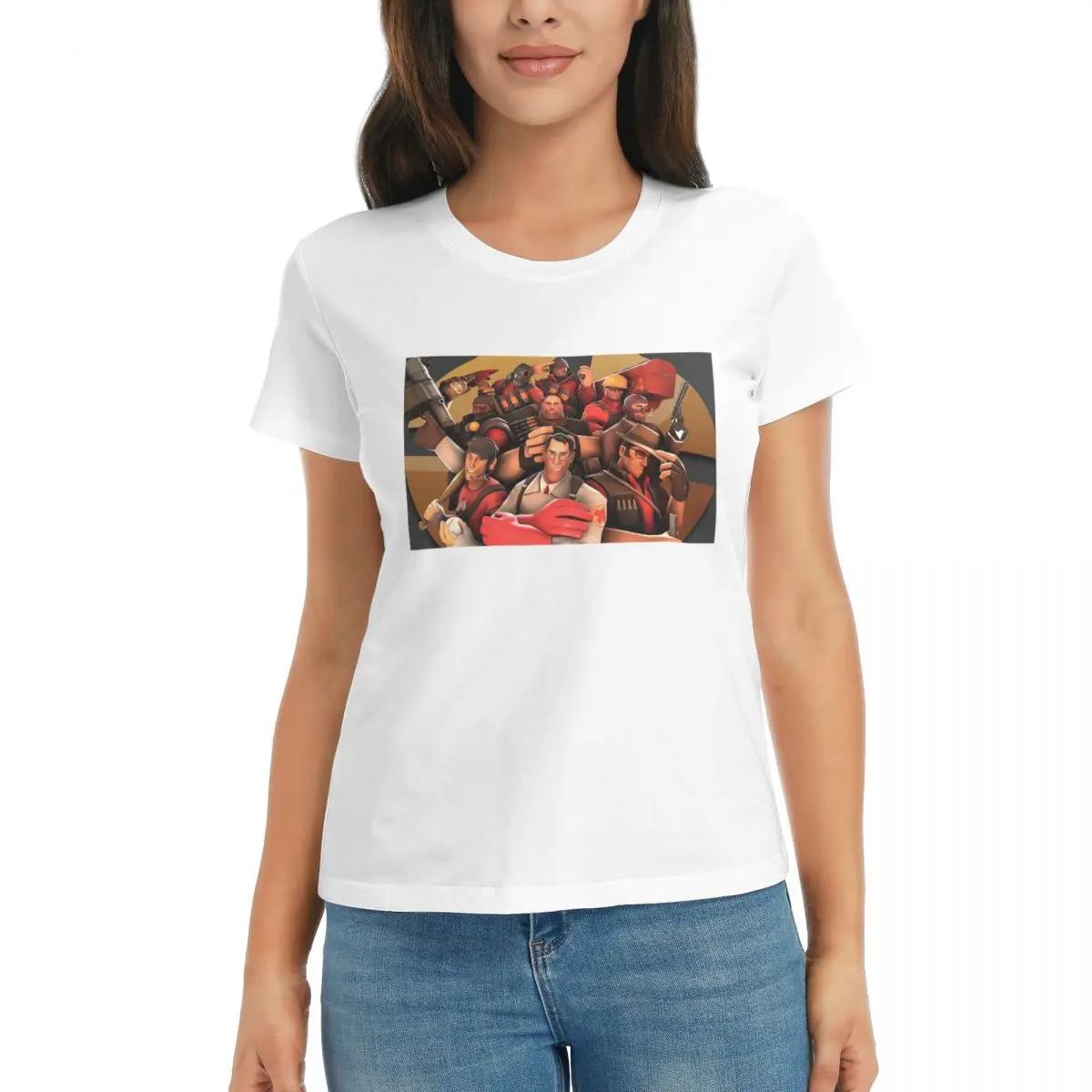 

Women TShirt Team Fortress 2 Poster Art Summer Short Sleeve Tees ONeck Cotton T Shirts Clothes Tops Streetwear S
